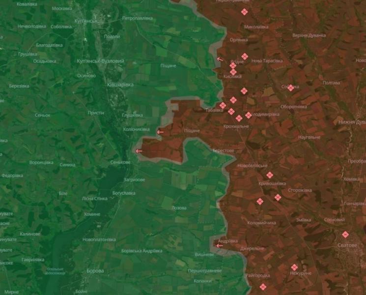 Аналітики повідомляють, що війська противника досягли шосе, яке з'єднує Куп'янськ з Боровою.